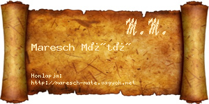 Maresch Máté névjegykártya